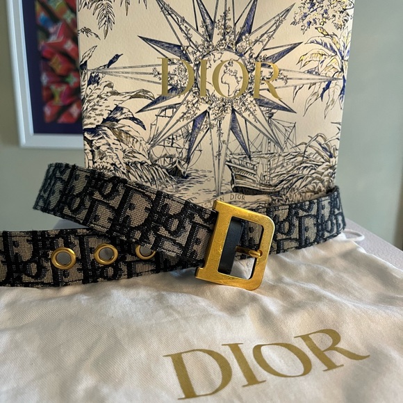 Dior Accessories - Dior Quake Oblique Jacquard & leather belt size 90